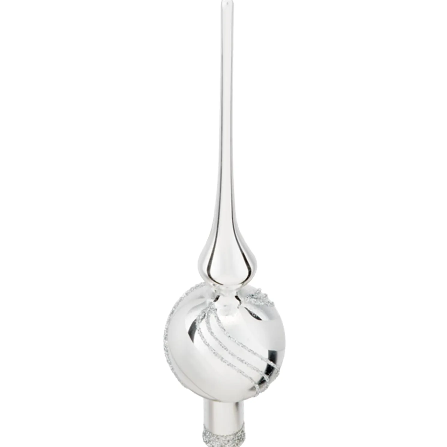 Baumspitze Silber Mit Glitterdekor