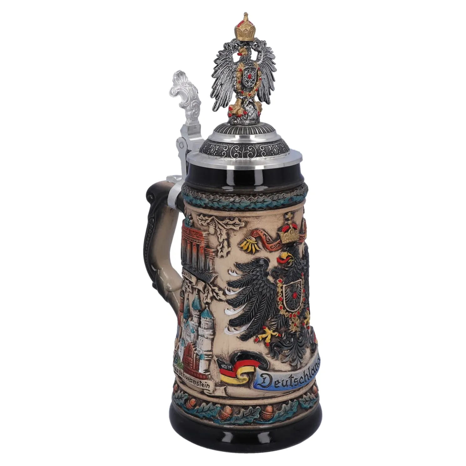Bierkrug Mit Zinnadler
