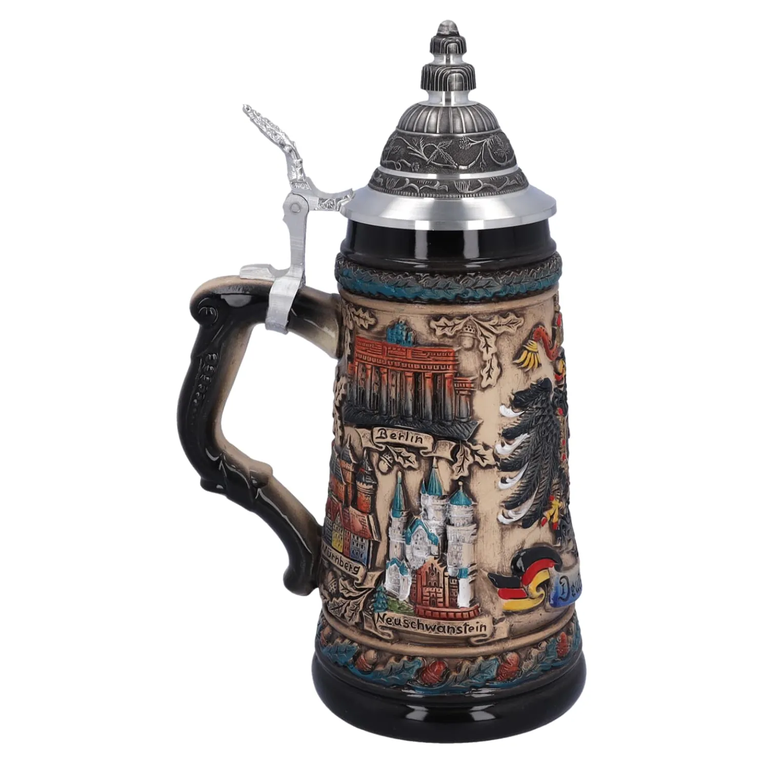 Bierkrug Mit Zinndeckel