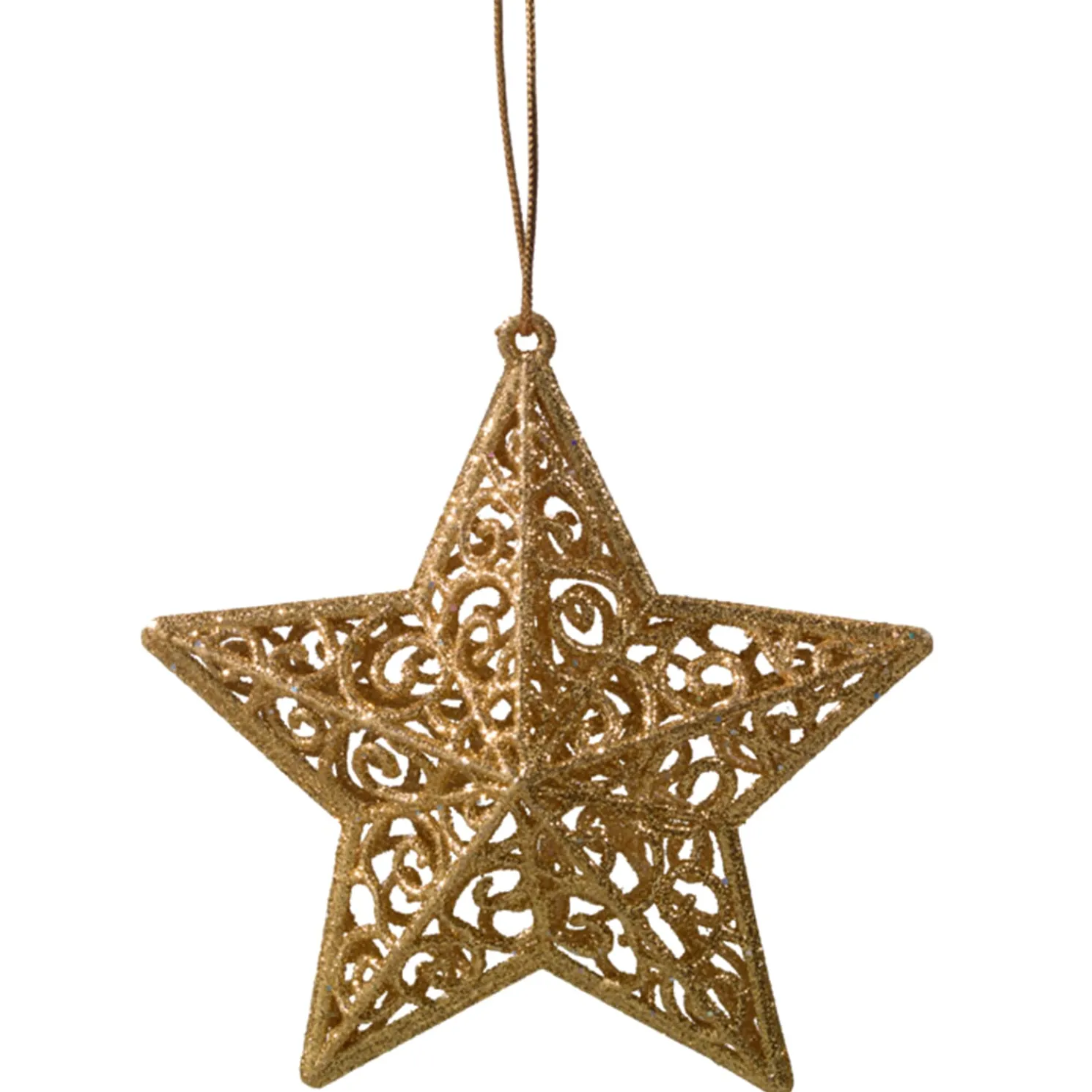 3-D Stern Mit Glimmer, Gold