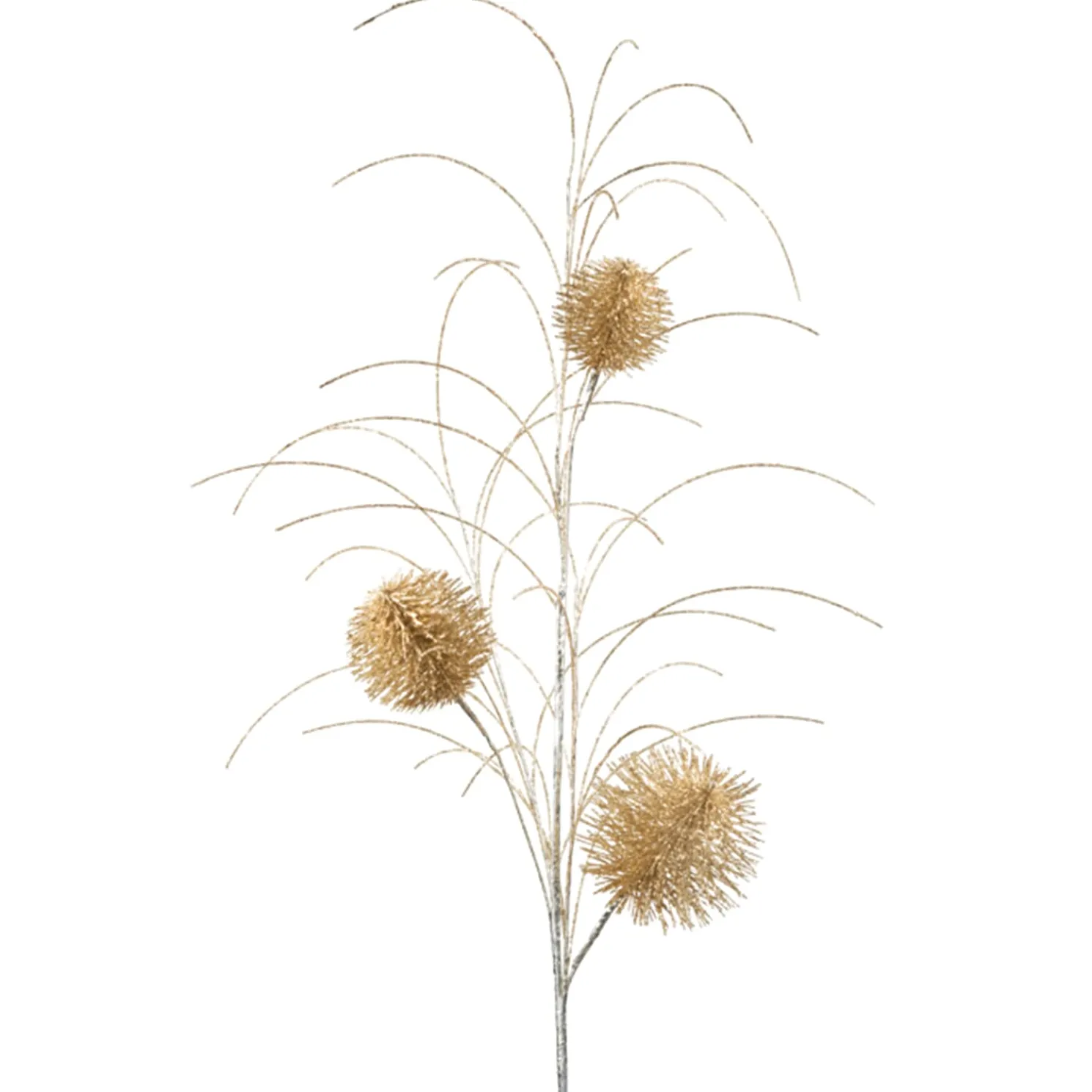 Dekozweig Mit Bommel, Gold