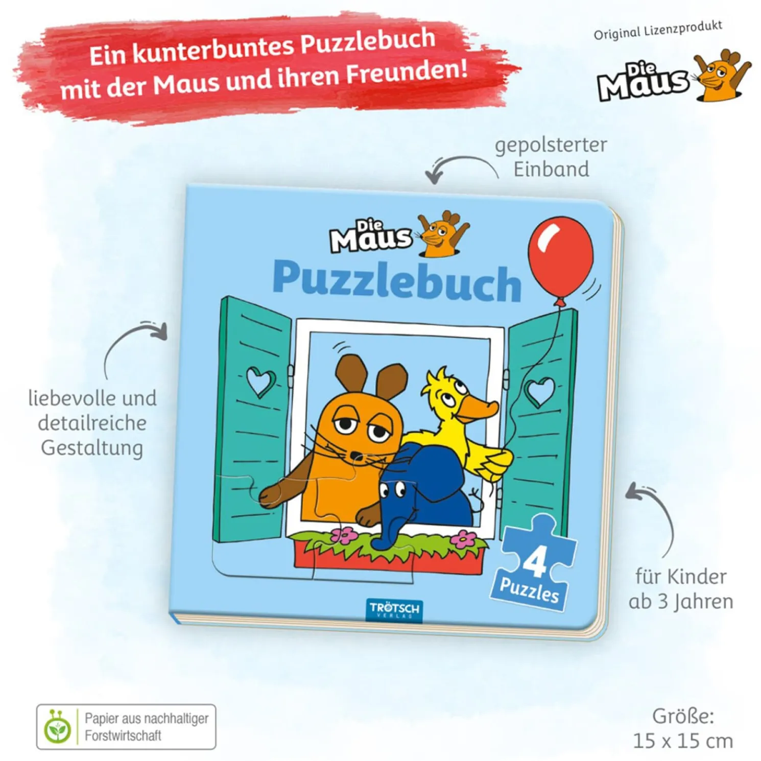 Die Maus Puzzlebuch Quadratisch