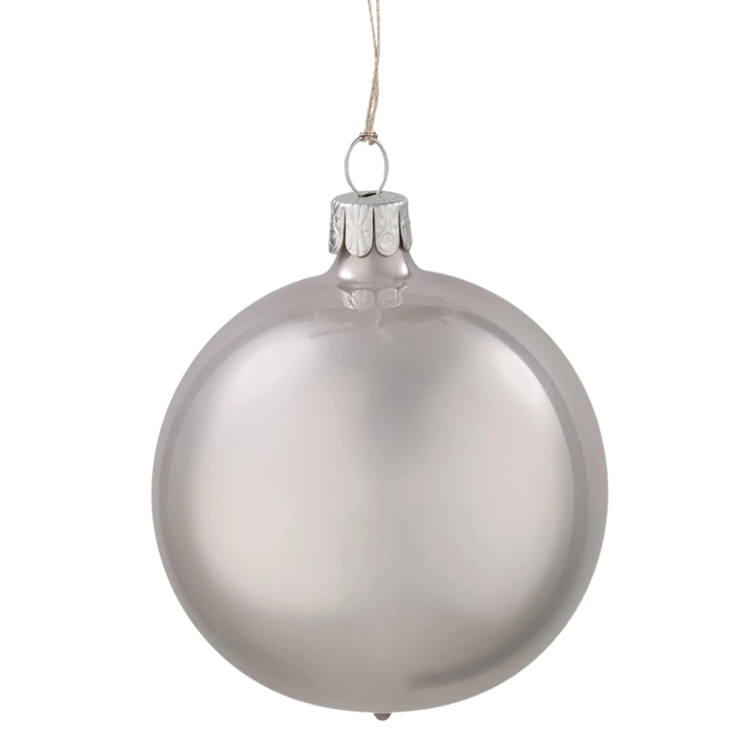 Glaskugel Grau, Glanzend, 7 Cm