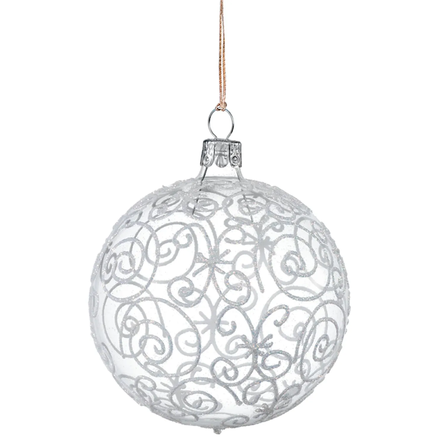 Glaskugel Klar Mit Irisschnorkeln, 8 Cm