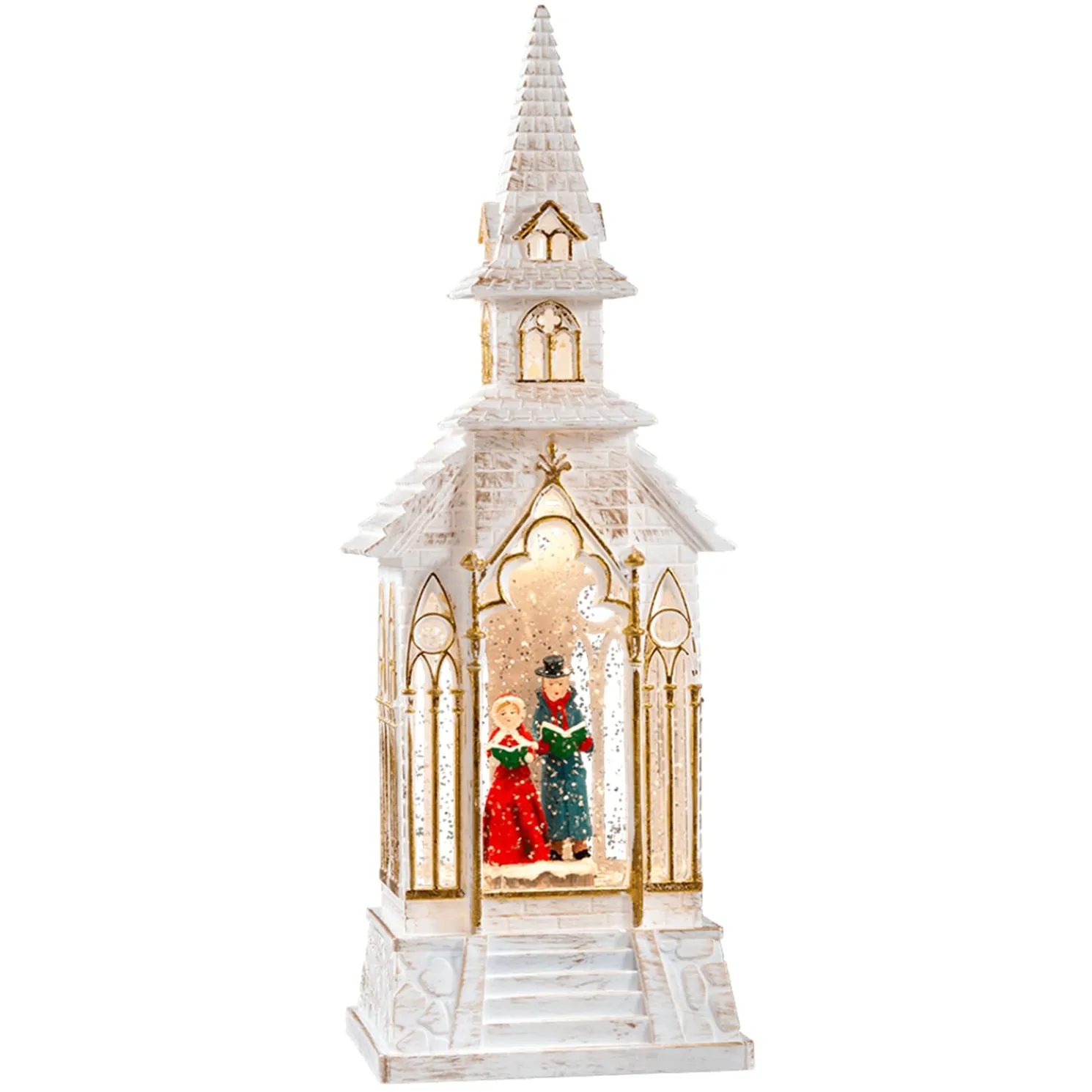 Led Schneelaterne "Kirche", 33 Cm