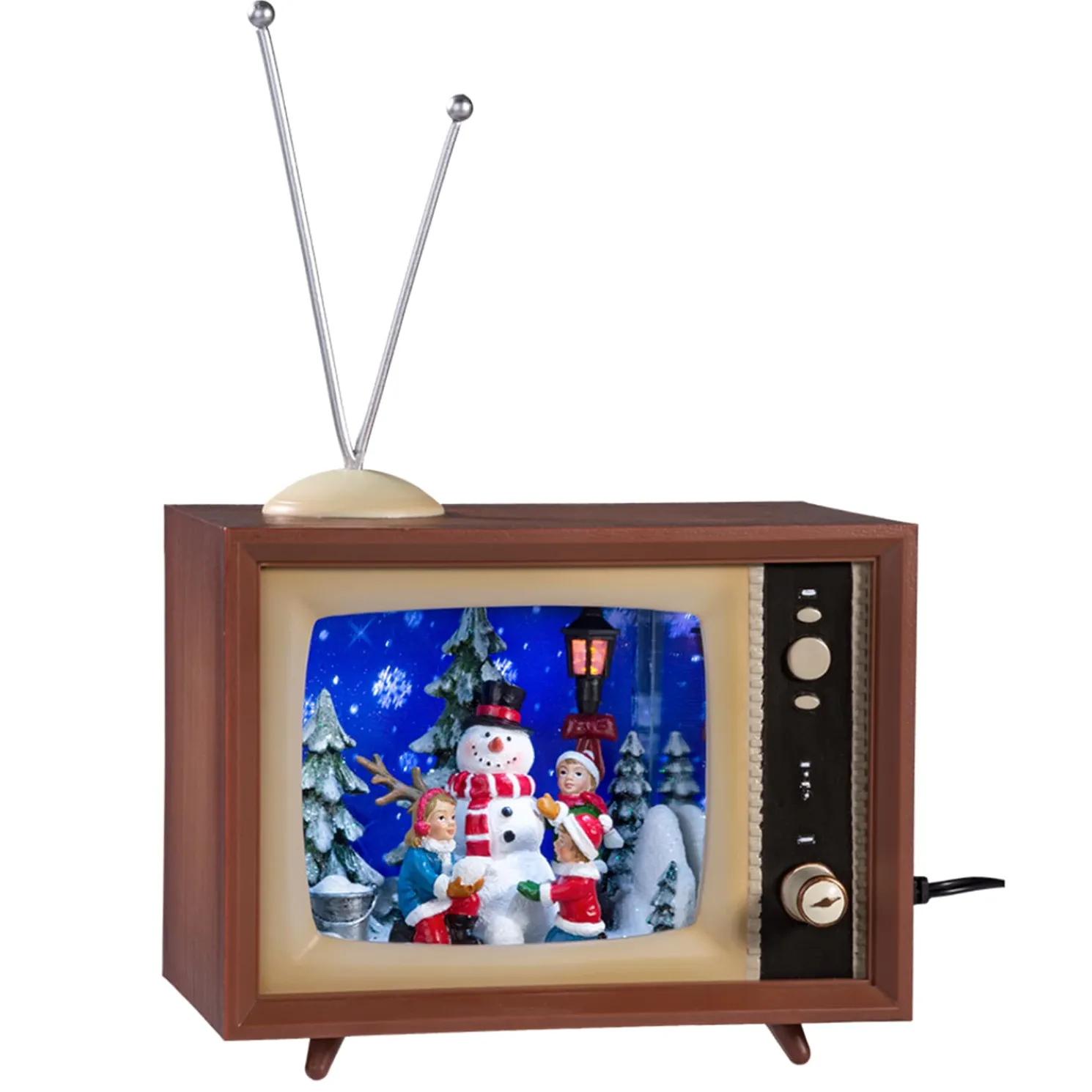 Nostalgiefernseher "Winterszene Mit Schneemannern", Gros