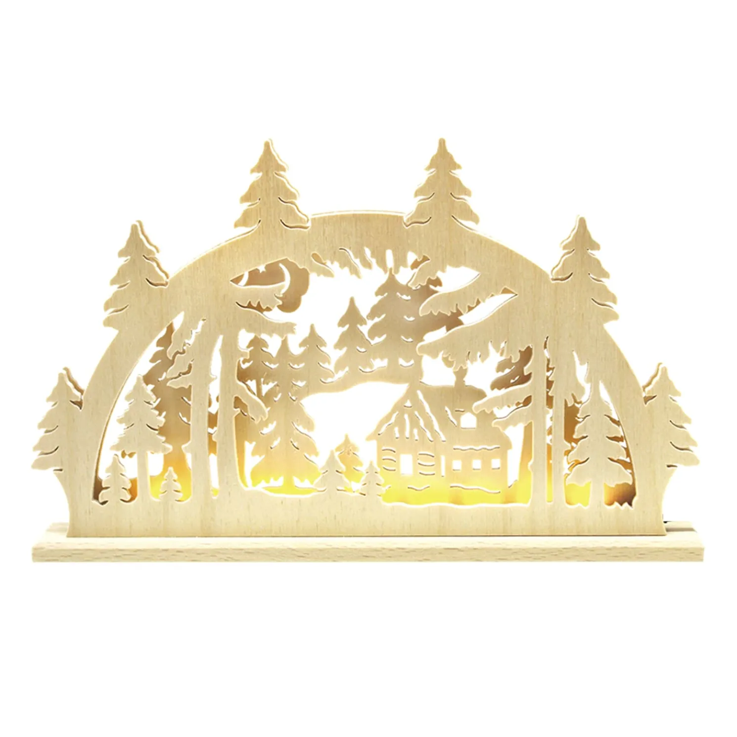 Schwibbögen "Kleines Waldhauschen", 230V Mit Usb A-Anschluss