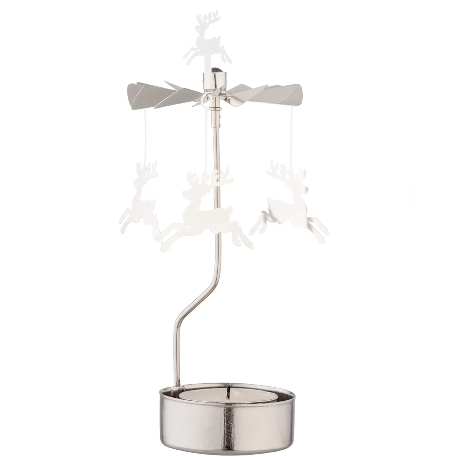 Teelicht-Karussell "Rentiere", Silber