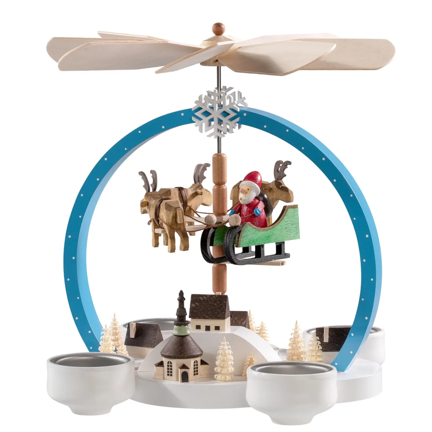 Teelicht-Pyramide Weihnachtszauber Bunt