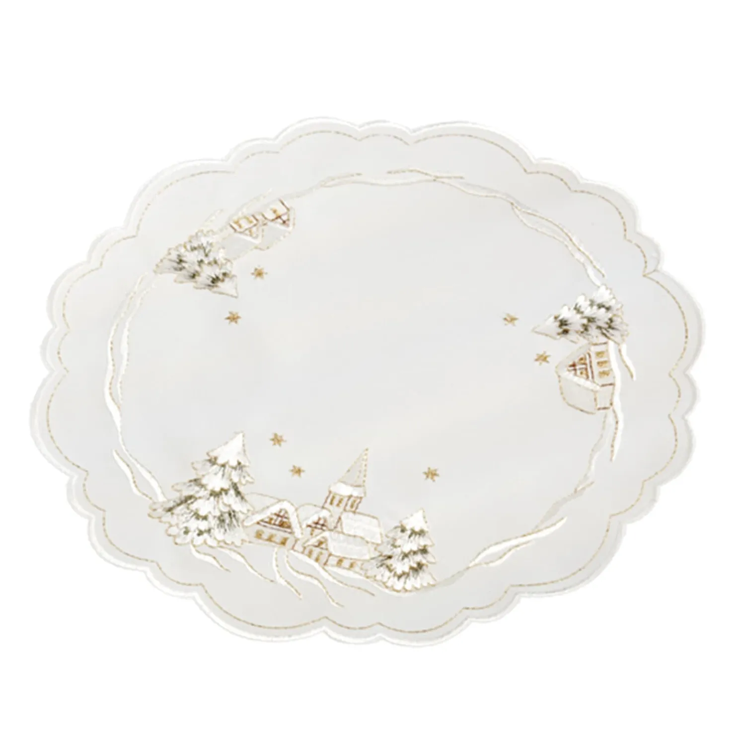 Tischdecke "Winterdorf" R 28 Cm