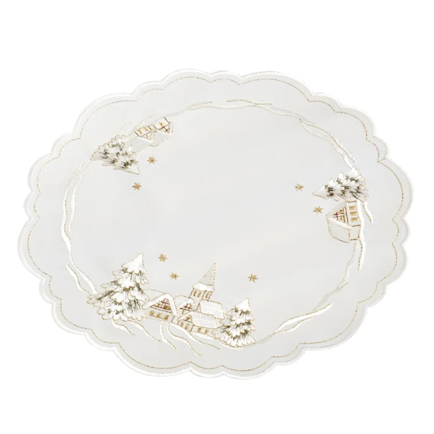 Tischdecke "Winterdorf" R 20 Cm