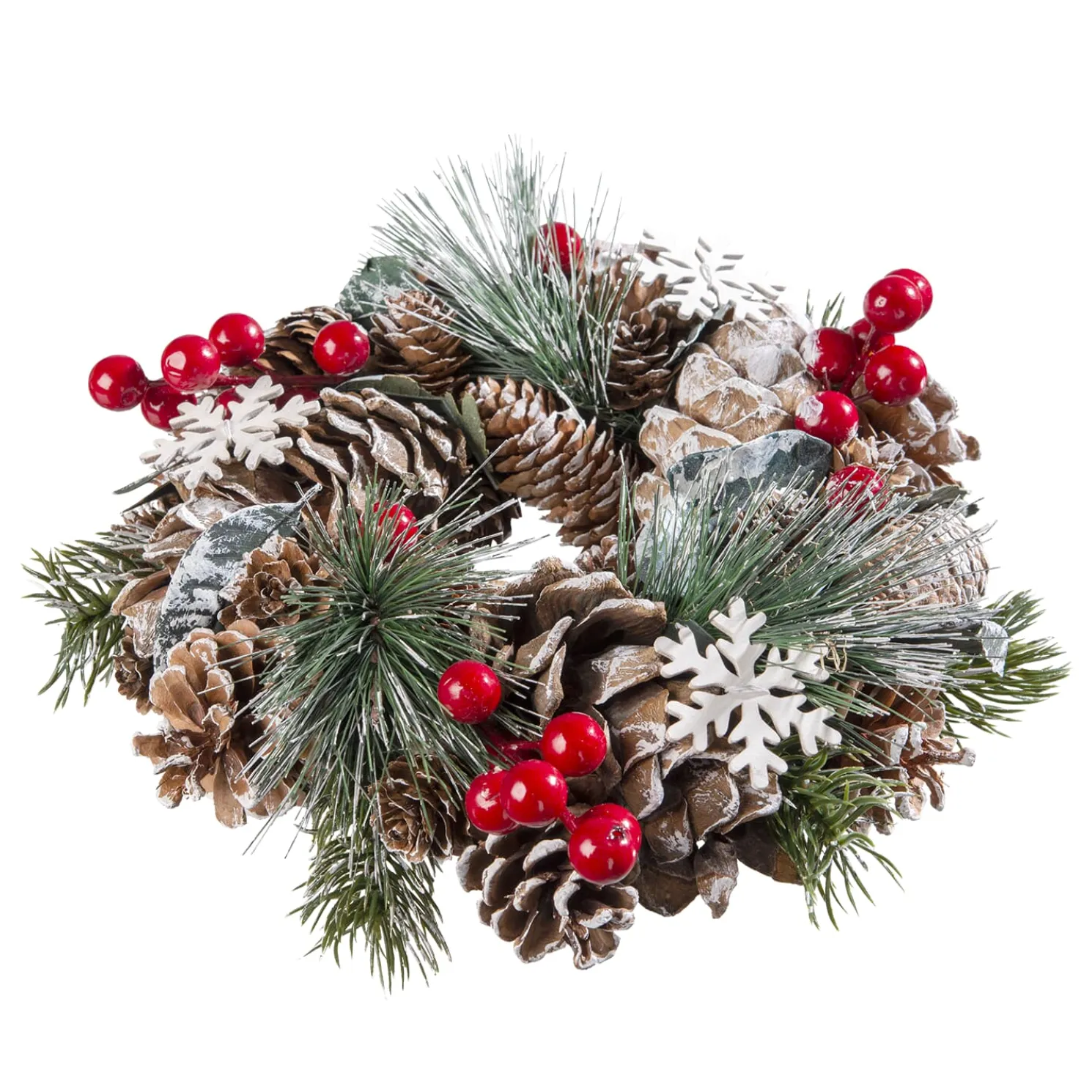 Tur- Oder Tischkranz Mit Roten Fruchten Und Zapfen