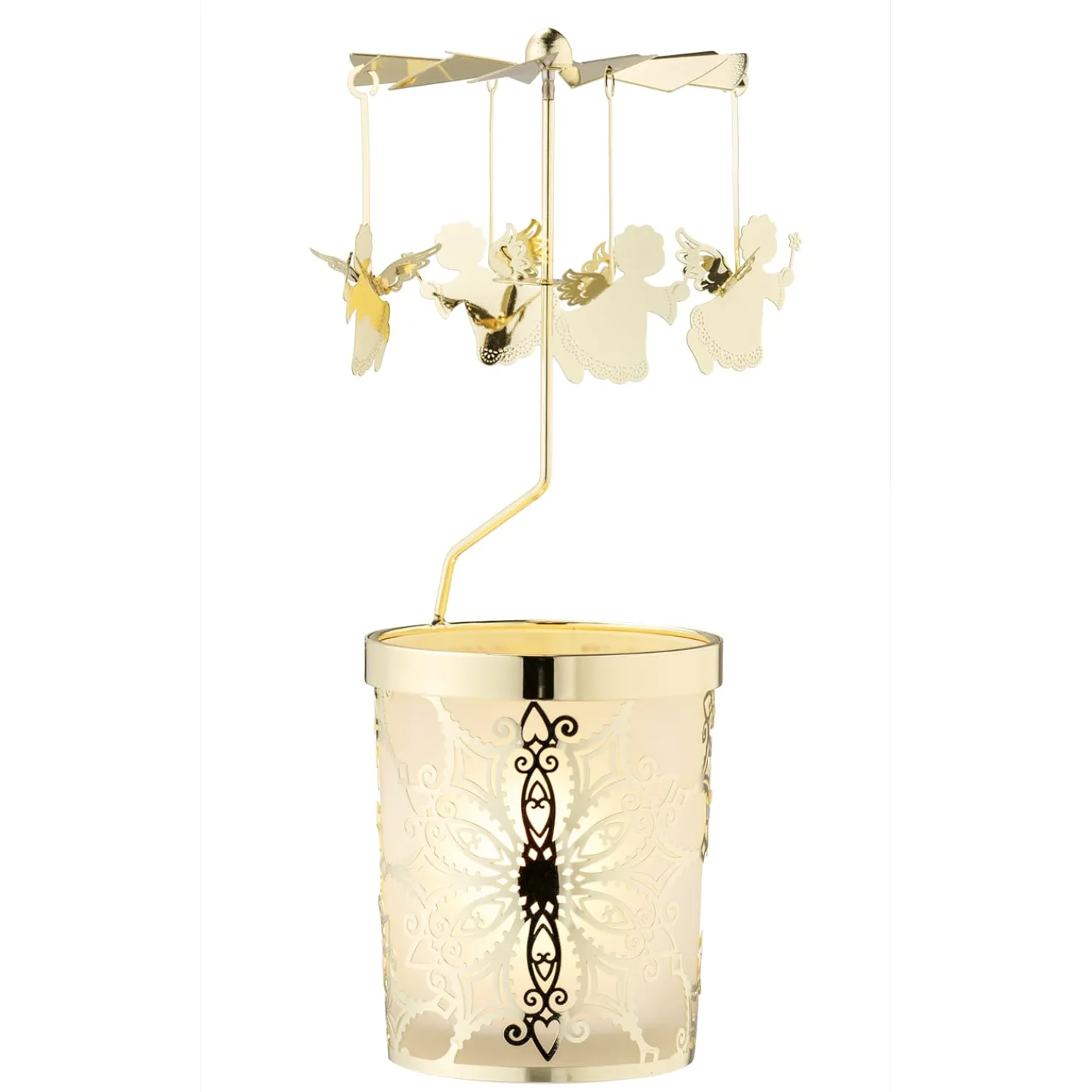 Windlicht-Karussell "Engelchen", Gold